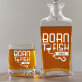 Born to fish - Zestaw Grawerowana Karafka I Szklanki Do Whisky