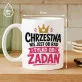 Kubek Z Nadrukiem Dla Chrzestnej Prezent Dla Kobiety: Chrzestna Od Zadań Kubek Z Nadrukiem Dla Chrzestnej Prezent Dla Kobiety: Chrzestna Od Zadań