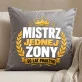 Poduszka Dekoracyjna Na 50 Rocznicę Ślubu Prezent Dla Mężczyzny: Mistrz Jednej Żony - Poduszka Dekoracyjna Na 50 Rocznicę Ślubu Prezent Dla Mężczyzny: Mistrz Jednej Żony -