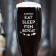 Eat, sleep, fish - Grawerowana Szklanka do piwa