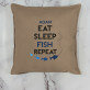 Eat, sleep, fish - Poduszka dekoracyjna