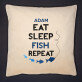 Eat, sleep, fish - Poduszka dekoracyjna