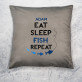 Eat, sleep, fish - Poduszka dekoracyjna