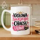 Kubek Z Nadrukiem Na Gwiazdkę Prezent Dla Kobiety: Królowa Chaosu I Kawy Kubek Z Nadrukiem Na Gwiazdkę Prezent Dla Kobiety: Królowa Chaosu I Kawy