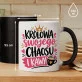 Kubek Z Nadrukiem Na Gwiazdkę Prezent Dla Kobiety: Królowa Chaosu I Kawy Kubek Z Nadrukiem Na Gwiazdkę Prezent Dla Kobiety: Królowa Chaosu I Kawy