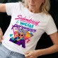 Koszulka Damska Biała Dla 70 Latki Prezent Na 70 Urodziny Dla Kobiety: Retro Neonowa Radość