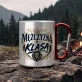 Kubek Metalowy z Karabińczykiem Na Zakończenie Przedszkola Prezent Dla Mężczyzny: Męska Klasa Kubek Metalowy z Karabińczykiem Na Zakończenie Przedszkola Prezent Dla Mężczyzny: Męska Klasa