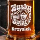 Kufel Personalizowany z Grawerem Dla Właściciela Husky Prezent Dla Mężczyzny: Emblemat Husky Retro