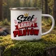 Kubek Emaliowany Na Dzień Chłopaka Prezent Dla Chłopaka Mężczyzny: Kanapowy Szef Kubek Emaliowany Na Dzień Chłopaka Prezent Dla Chłopaka Mężczyzny: Kanapowy Szef