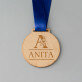 Inicjał imię floral - Drewniany medal