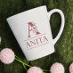 Inicjał imię floral - kubek personalizowany