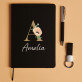 Inicjał imię kwiaty - Zestaw z notatnikiem