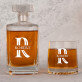  inicjał imię - Zestaw Grawerowana Karafka 0,7 i Szklanki Do Whisky