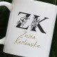 Inicjały imię nazwisko floral - kubek personalizowany