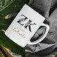 Inicjały imię nazwisko floral - kubek personalizowany
