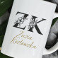 Inicjały imię nazwisko floral - kubek personalizowany