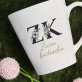 Inicjały imię nazwisko floral - kubek personalizowany