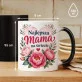 Kubek Z Nadrukiem Na Dzień Matki Prezent Dla Mamy Kobiety: Kwiatowa Najlepsza Mama Kubek Z Nadrukiem Na Dzień Matki Prezent Dla Mamy Kobiety: Kwiatowa Najlepsza Mama