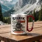 Kubek Metalowy z Karabińczykiem Dla Fana Motoryzacji Prezent Dla Mężczyzny: Retro Motoryzacyjny Humor