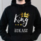 King - Bluza męska czarna z kapturem