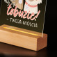 Kocham Cię łobuzie - Wydruk na szkle akrylowym z podstawką led