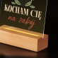 Kocham Cię na zabój - Wydruk na szkle akrylowym z podstawką led