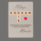 Kocham cię scrabble - Wydruk na szkle akrylowym z podstawką