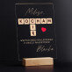 Kocham cię scrabble - Wydruk na szkle akrylowym z podstawką led
