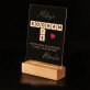Kocham cię scrabble - Wydruk na szkle akrylowym z podstawką led