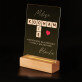 Kocham cię scrabble - Wydruk na szkle akrylowym z podstawką led