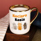 Kociara - Kubek ceramiczny ze złotym rantem
