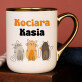 Kociara - Kubek ceramiczny ze złotym rantem