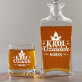 Król dziadek - Zestaw Grawerowana Karafka I Szklanki Do Whisky