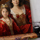 królowa mama z córką - Królewski portret