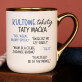 Kultowe teksty taty - Kubek ceramiczny ze złotym rantem