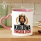 Kubek Z Nadrukiem Na Święta Prezent Dla Kobiety: Królowa Życia Kubek Z Nadrukiem Na Święta Prezent Dla Kobiety: Królowa Życia