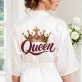 Szlafrok Satynowy Dla Kobiety Prezent Dla Kobiety: Queen Crown Brush Script Szlafrok Satynowy Dla Kobiety Prezent Dla Kobiety: Queen Crown Brush Script