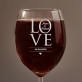 Love - Grawerowany kieliszek do wina