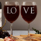 LOVE - Zestaw grawerowana karafka i dwa kieliszki do wina