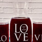 LOVE - Zestaw grawerowana karafka i dwie szklanki