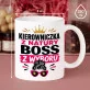 Różowy Zestaw Prezentowy Dla Kierowniczki Dla Kobiety: Z Natury Szefowa