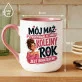 Kubek Z Nadrukiem Na Rocznicę Ślubu Prezent Na Walentynki Dla Kobiety: Mój Mąż Bohater Kubek Z Nadrukiem Na Rocznicę Ślubu Prezent Na Walentynki Dla Kobiety: Mój Mąż Bohater