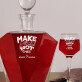 Make alcohol not war - zestaw: grawerowana karafka i kieliszki Make alcohol not war - zestaw: grawerowana karafka i kieliszki