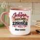 Kubek Personalizowany Na Rocznicę Ślubu Prezent Na Walentynki Dla Kobiety: Jedyna, Która Mnie Kubek Personalizowany Na Rocznicę Ślubu Prezent Na Walentynki Dla Kobiety: Jedyna, Która Mnie