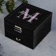 Monogram imię elegant - Szkatułka czarna z lusterkiem