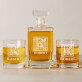  monogram imię - Zestaw Grawerowana Karafka 0,7 i Szklanki Do Whisky