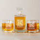 monogram imię - Zestaw Grawerowana Karafka 0,7 i Szklanki Do Whisky