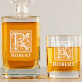  monogram imię - Zestaw Grawerowana Karafka 0,7 i Szklanki Do Whisky