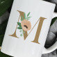 Monogram kwiaty - kubek personalizowany