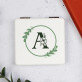 Monogram w kole kwiaty - Lusterko kieszonkowe